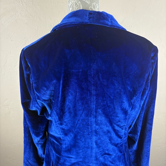 NWT Allegra K Blue Velvet Blazer Women’s size large - Picture 8 of 15